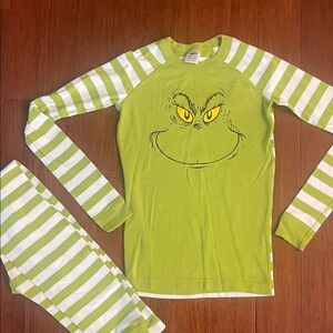 Kids Grinch Pajamas in Green and White